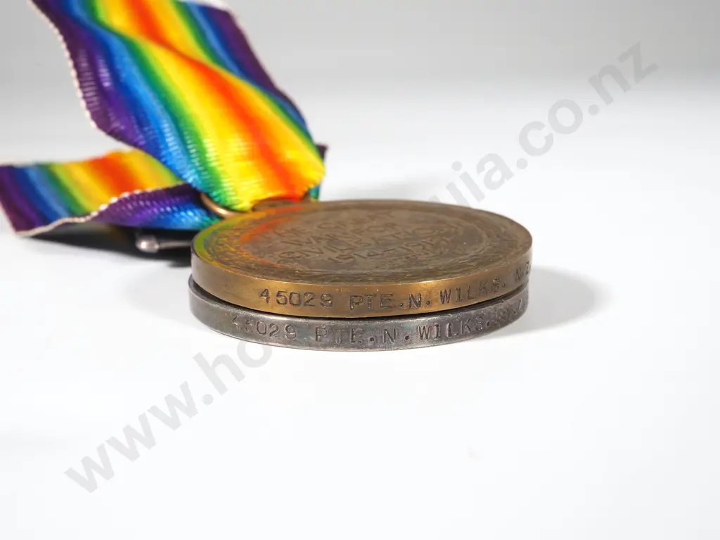 WW1 New Zealand Pair to No. 45029 Pvt Norman Wilks NZEF Image 1++