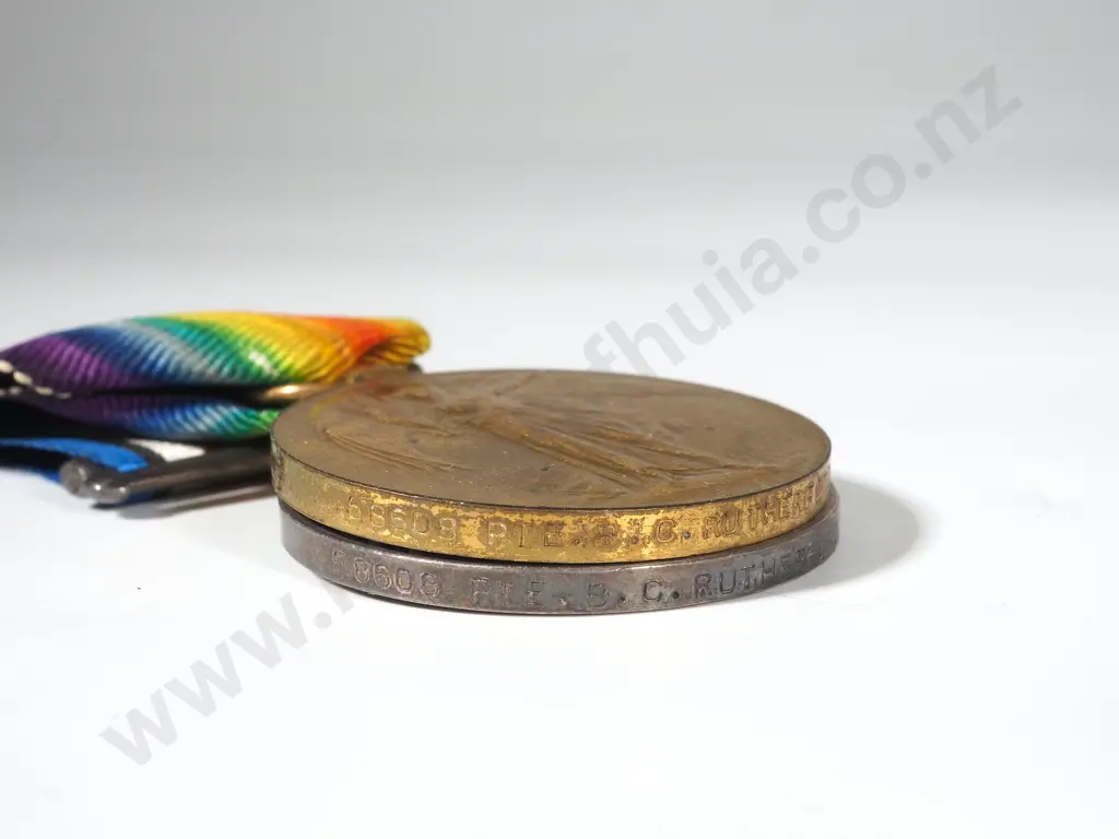 WW1 New Zealand Pair to No. 58608 Bertie Cecil Rutherford NZEF (Great Nephew of Sir Ernest Rutherford) Image 1++