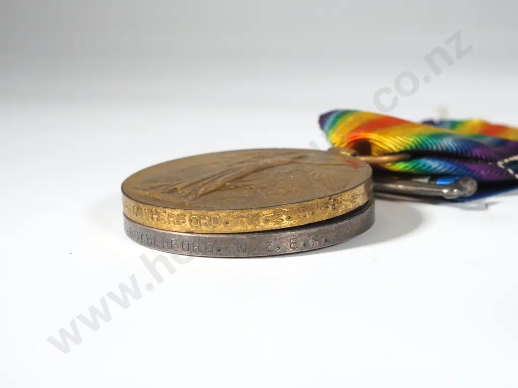 WW1 New Zealand Pair to No. 58608 Bertie Cecil Rutherford NZEF (Great Nephew of Sir Ernest Rutherford) Image 1++