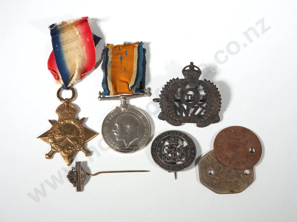WW1 Star & BWM - Dog Tags / Badge & Silver War Badge to 7/1216 Ian W Cummins Image 1++