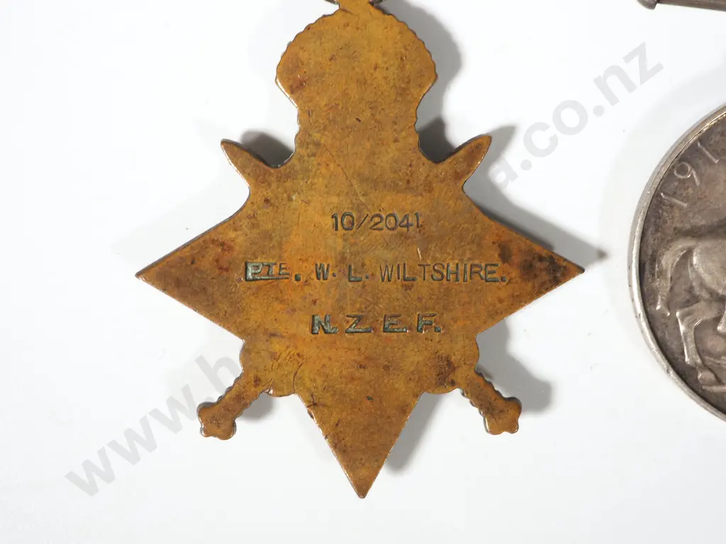 New Zealand WW1 Trio to Private William Lewis Wiltshire - Wellington Infantry Battalion - WIA Chunuk Bair 8th August Image 1++