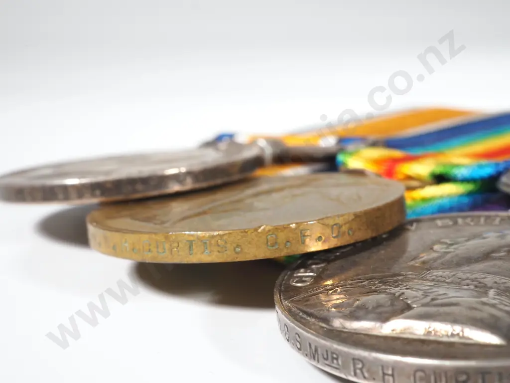 Canadian WW1 MSM Group of Three to Sgt Major Robert Henry Curtiss w Original Hat Badge Image 1++