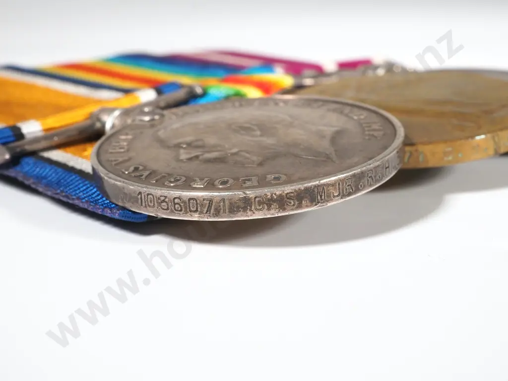 Canadian WW1 MSM Group of Three to Sgt Major Robert Henry Curtiss w Original Hat Badge Image 1++