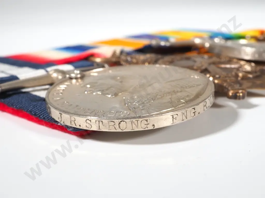 WW1 DSM Group of 4 to John Robert Strong RNR Trawler Ermine Image 1++