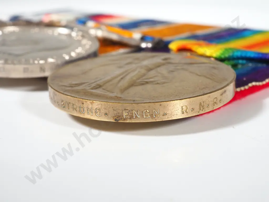 WW1 DSM Group of 4 to John Robert Strong RNR Trawler Ermine Image 1++