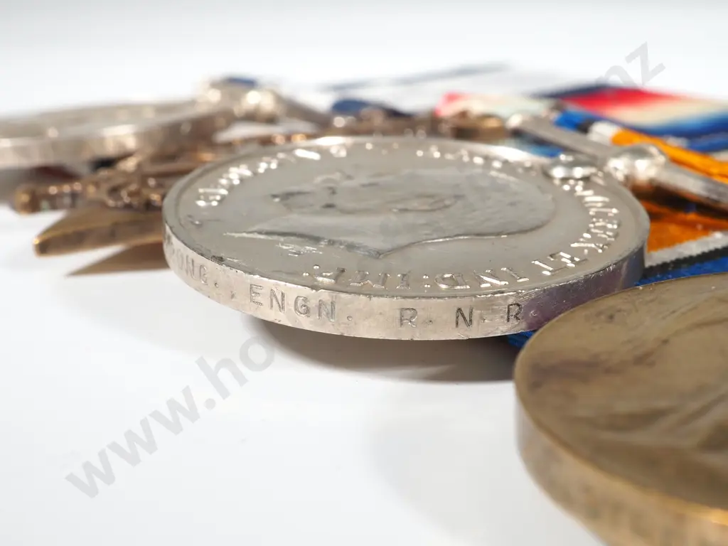 WW1 DSM Group of 4 to John Robert Strong RNR Trawler Ermine Image 1++