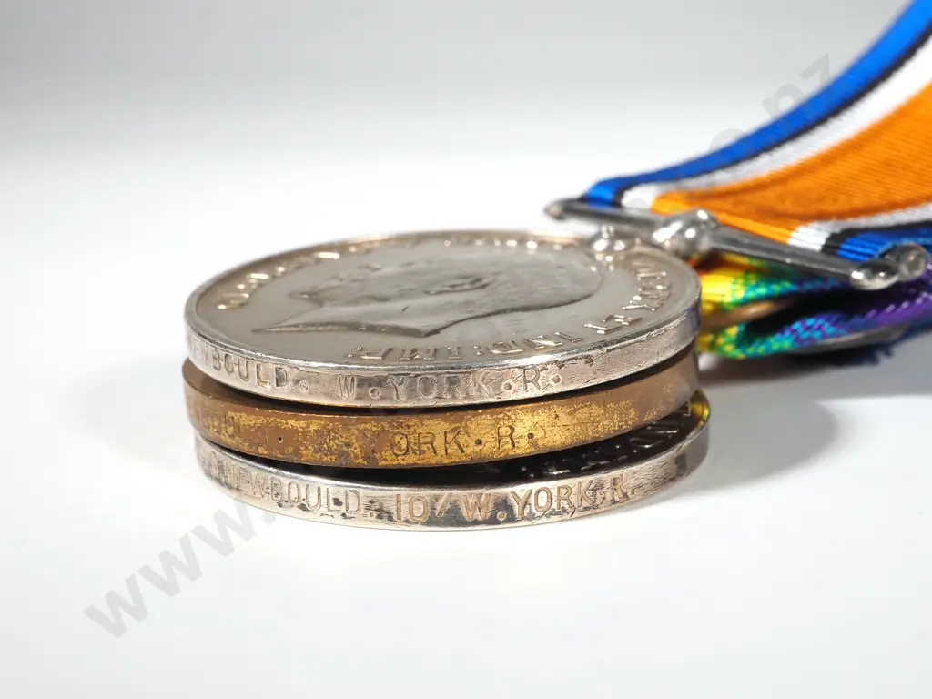 WW1 English Military Medal Group of 3 to L/CPL Sydney Newbold Prince of Wales Own / DOW France 1918 Image 1++