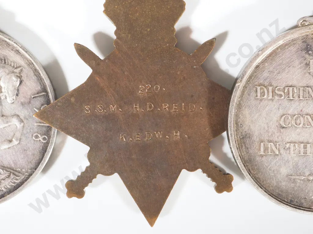 English D.C.M. Group of 3 to 220 A/RSM Hugh Douglas Reid 2nd King Edward Horse Image 1++