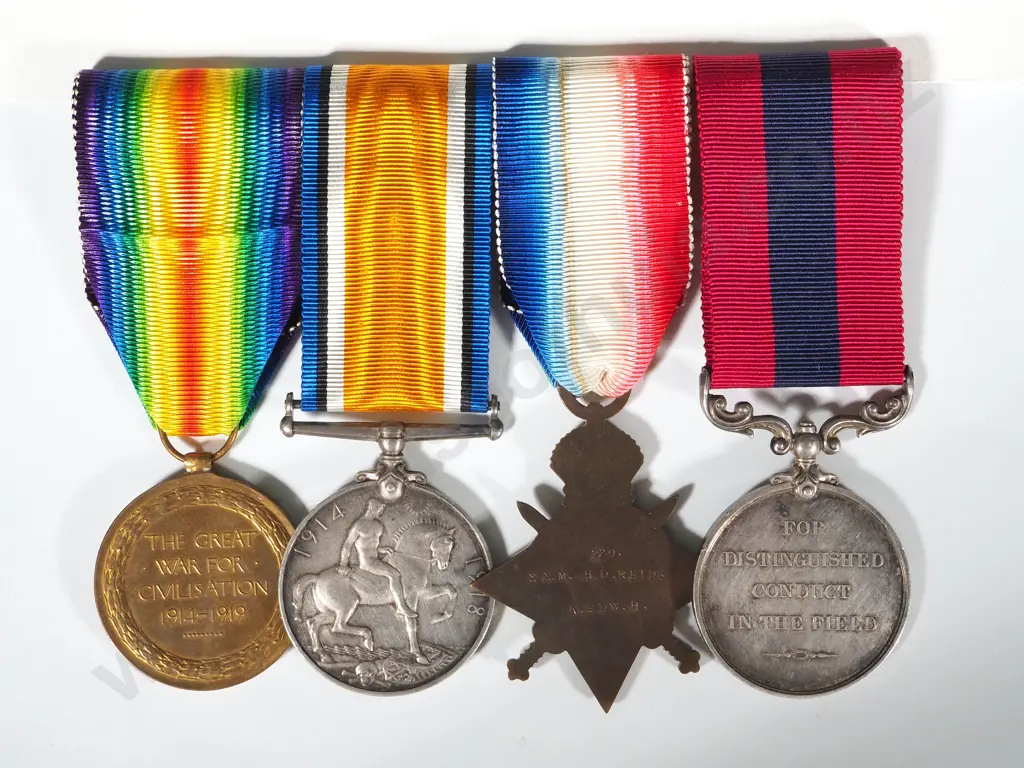 English D.C.M. Group of 3 to 220 A/RSM Hugh Douglas Reid 2nd King Edward Horse Image 1++
