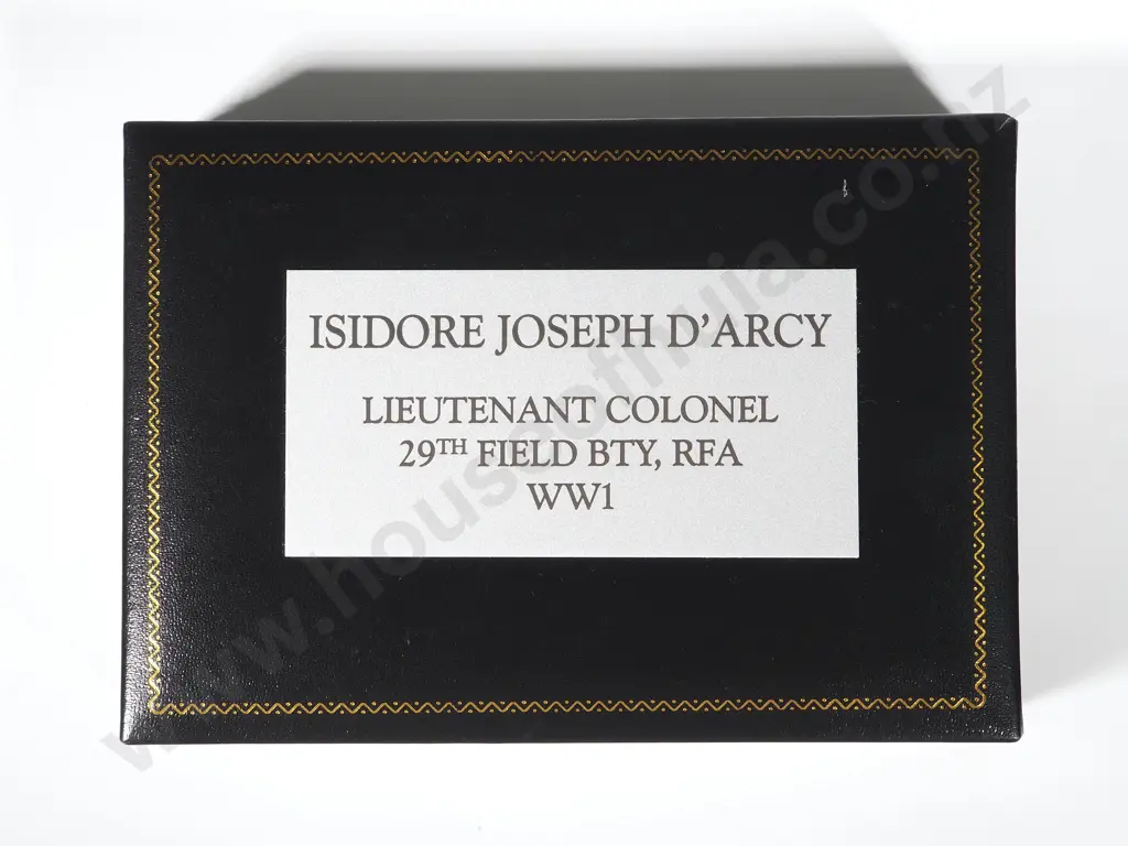 English D.S.O. & Trio to Lt Col Joseph Isidore D'Arcy MID - Commanded the 29th Field Battery RFA in WW1 Image 1++