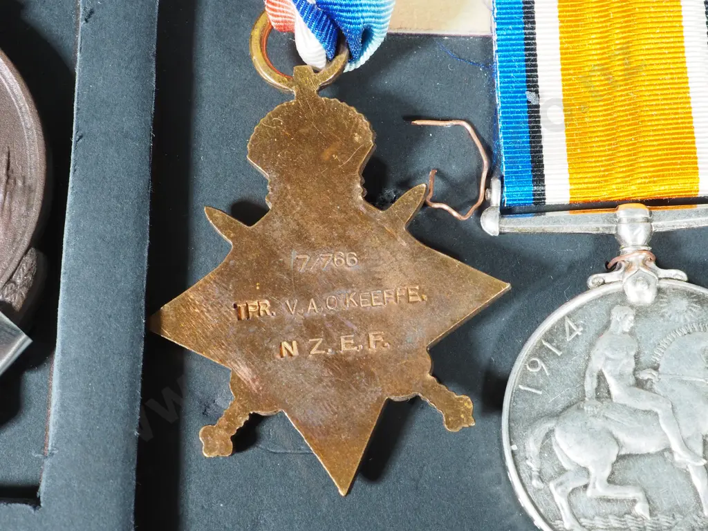 Exceptional WW1 NZ Gallipoli Campaign Group to Two Brothers Both Died August 1915 - Trios & Plaques & Token of Honour Image 1++