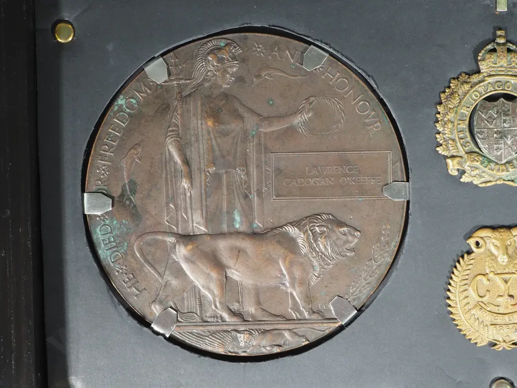 Exceptional WW1 NZ Gallipoli Campaign Group to Two Brothers Both Died August 1915 - Trios & Plaques & Token of Honour Image 1++