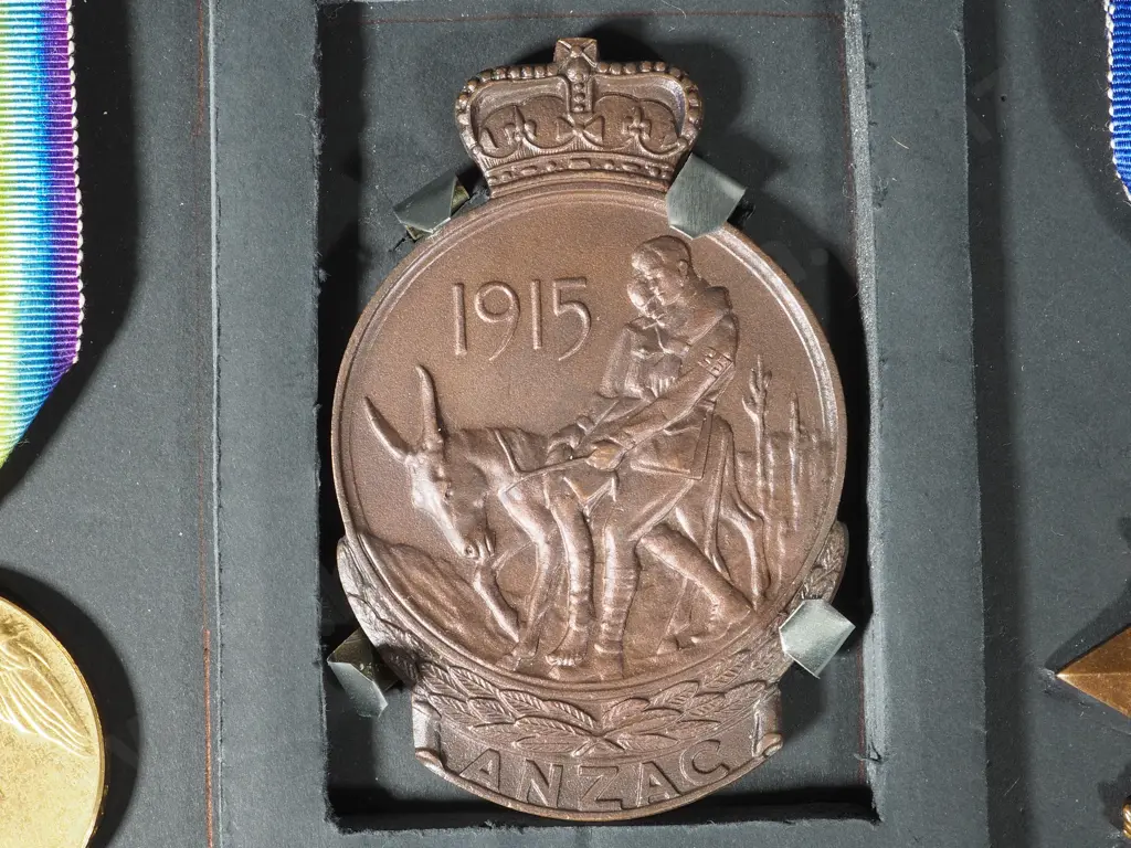 Exceptional WW1 NZ Gallipoli Campaign Group to Two Brothers Both Died August 1915 - Trios & Plaques & Token of Honour Image 1++