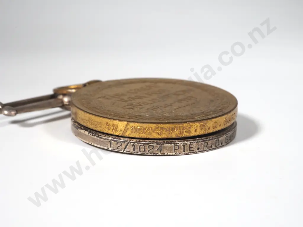 Father & Son Medal Group: WW1 Trio to 12/1204 Pte R D Gardiner & WW2 Group of 6 to R D Gardiner Image 1++