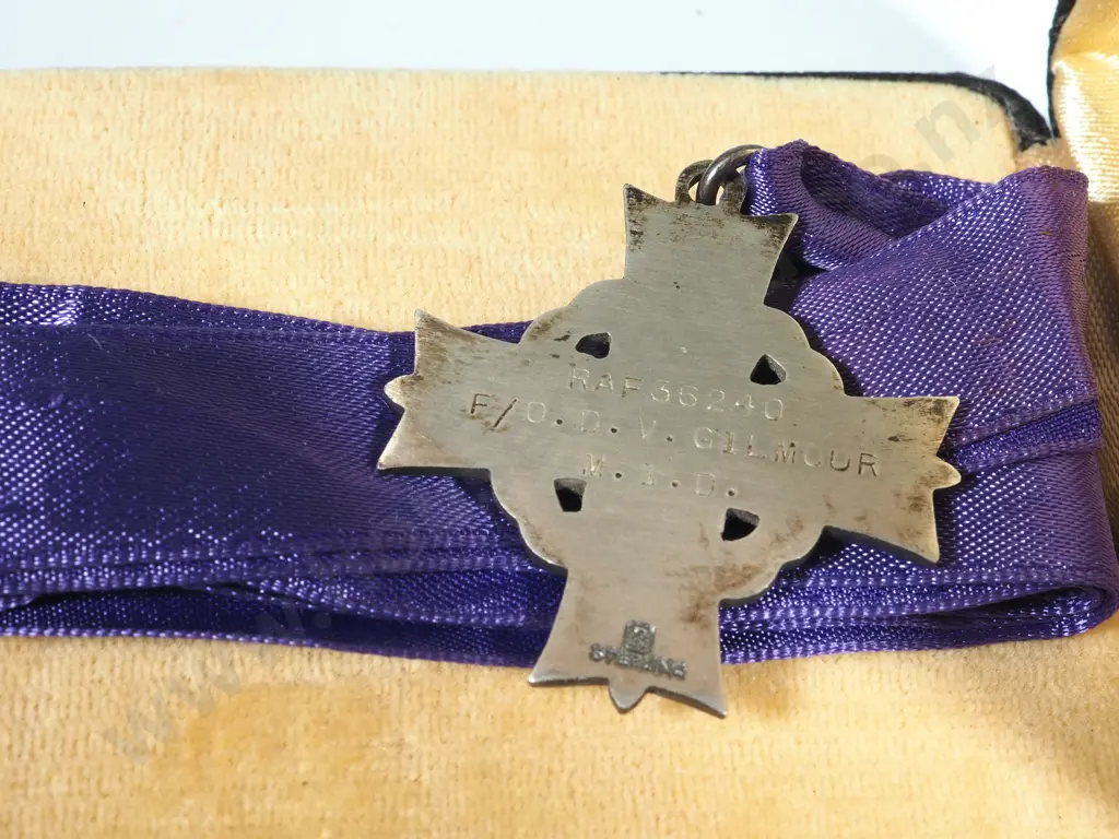 New Zealand Memorial Cross to Flight Officer Douglas Veale Gilmour MID 24th Squadron Image 1++