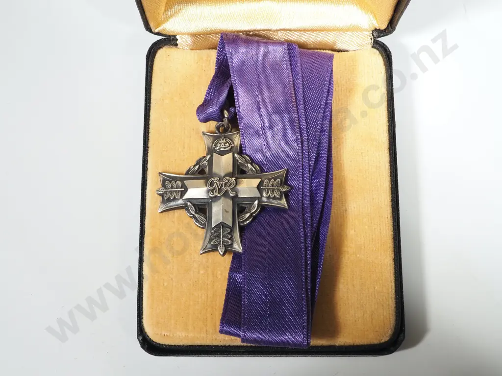 New Zealand Memorial Cross to Flight Officer Douglas Veale Gilmour MID 24th Squadron Image 1++