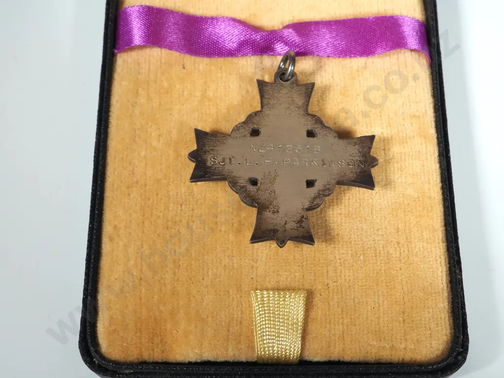 New Zealand Memorial Cross to Sergeant Lewis Harry Parkinson 75th Squadron Image 1++