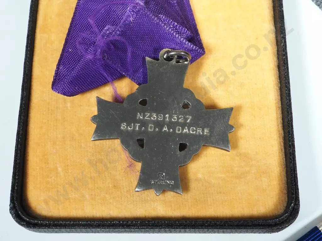 New Zealand Memorial Cross to Sergeant D A Dacre RNZAF 21st June 1941 Image 1++