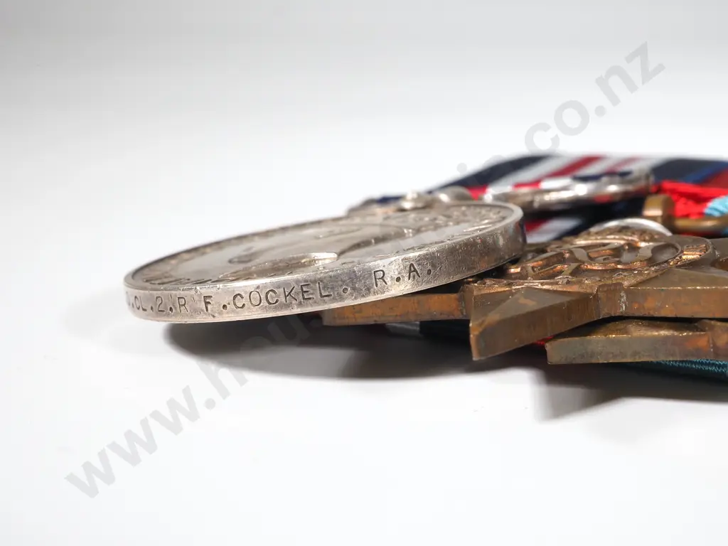 English WW2 MM Group of 7 to Reg Frank Cockel R.F.A 8th Army - Extensive Articles on Recipiant Image 1++