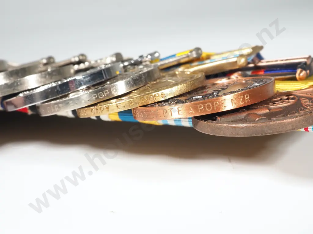 New Zealand WW2/ Korea Group of 11 to Captain Ewart Alister Pope - Torpedo Bomber Pilot - Acting Major: Ex Ray Trembath Image 1++