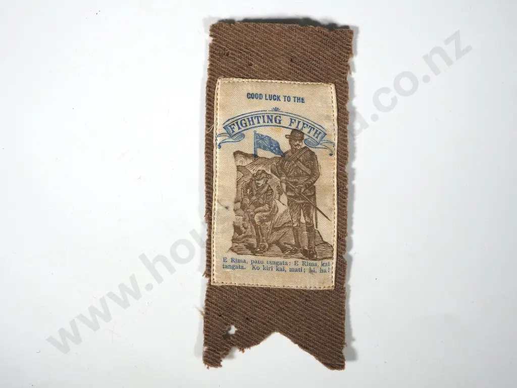Boer War New Zealand Patriotic Silk on Cloth - Fifth Contingent Image 1++