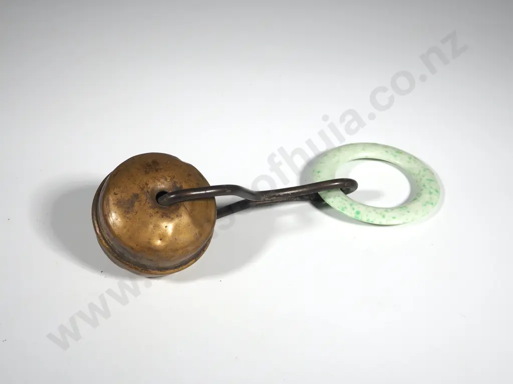 Vintage Brass Rattle & Teething Ring Image 1++