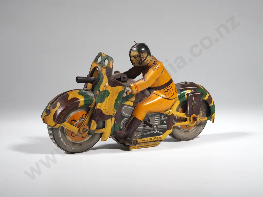 Rare Kuramochi Tin Plate Toy Wind Up Clockwork Motorcycle Image 1++