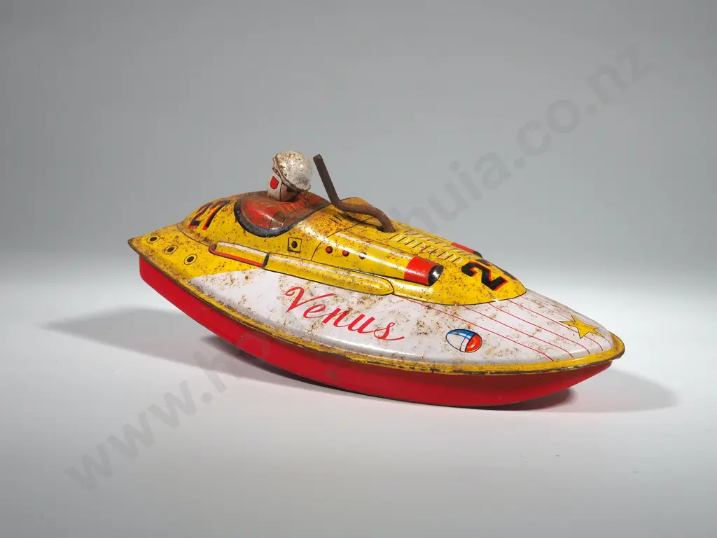 Venus Tin PlaTe wind up Racing Speed Boat A/F Image 1++