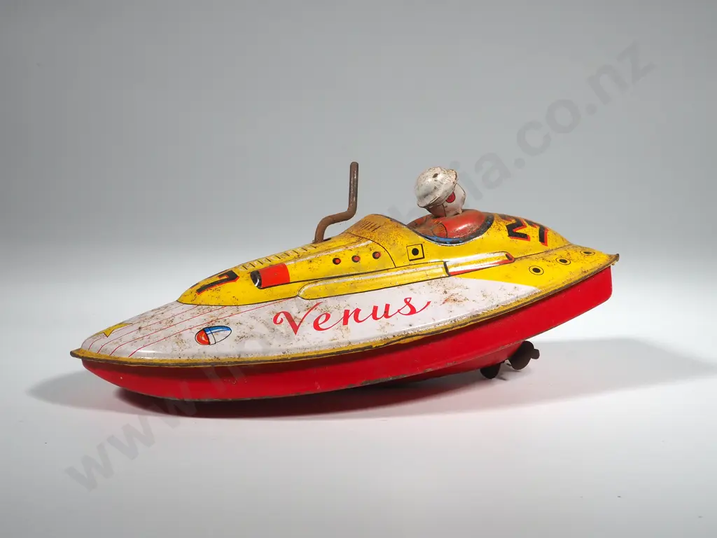 Venus Tin PlaTe wind up Racing Speed Boat A/F Image 1++