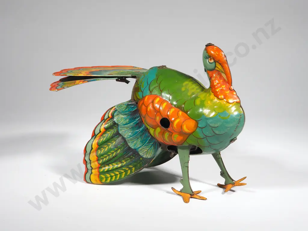 Vintage Tin Plate Wind UP Turkey - Made in U.S. Zone Germany Image 1++