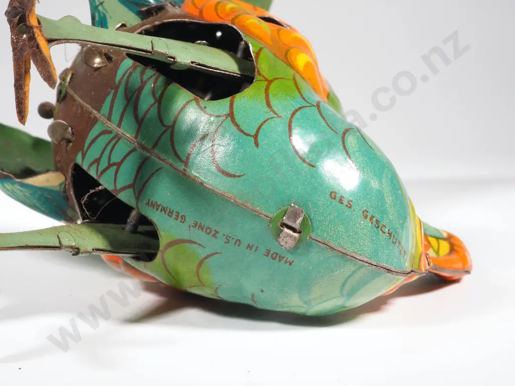 Vintage Tin Plate Wind UP Turkey - Made in U.S. Zone Germany Image 1++