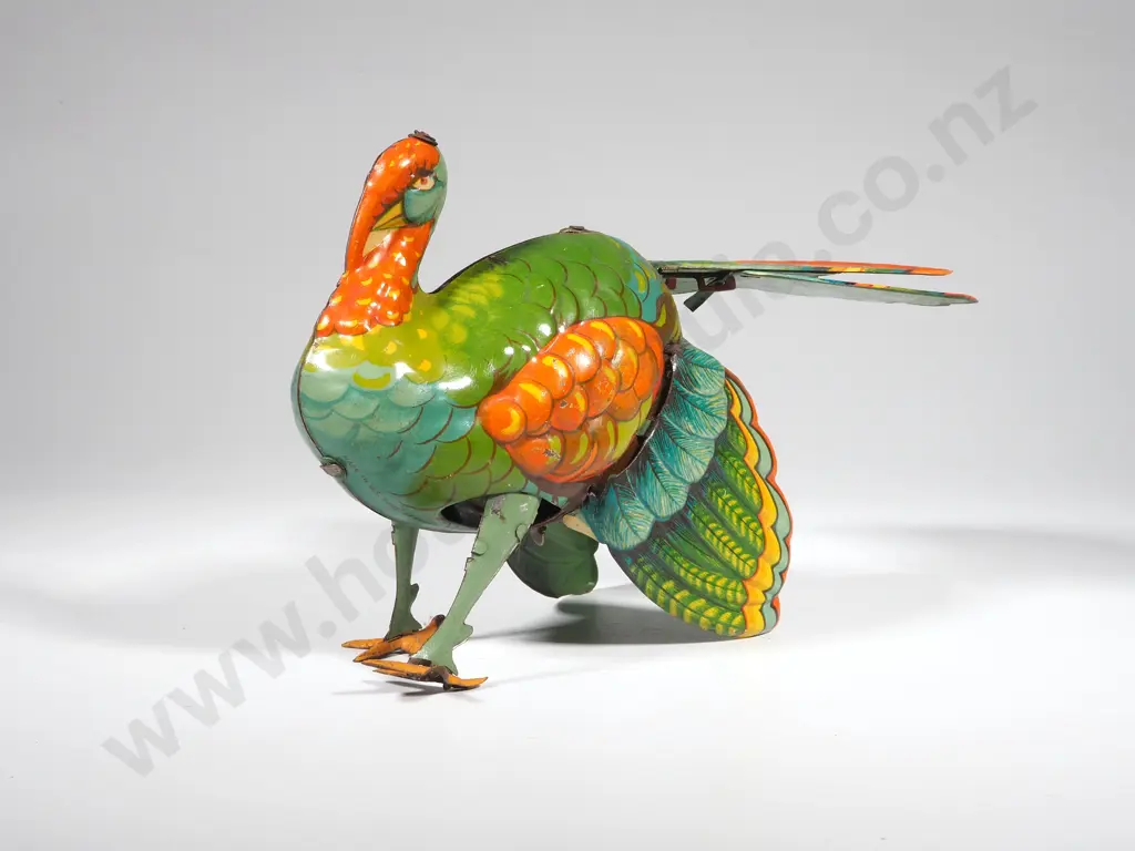 Vintage Tin Plate Wind UP Turkey - Made in U.S. Zone Germany Image 1++