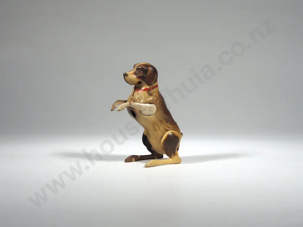 Vintage Tin Plate Wind Up Dog Toy - Made in U.S. Zone Germany Image 1++