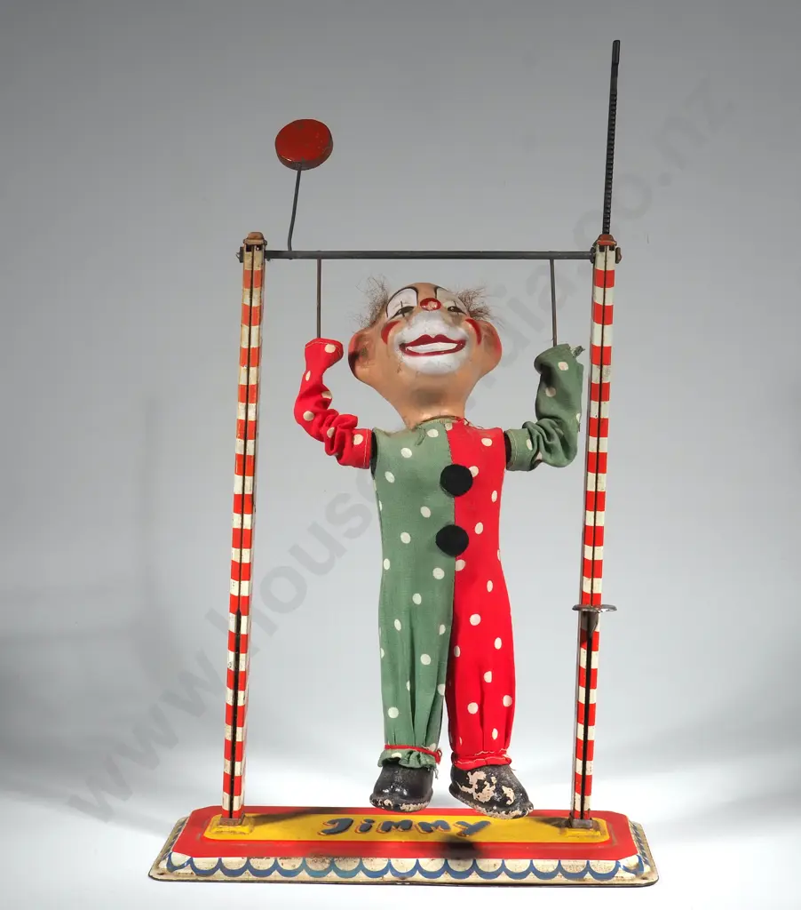 Vintage 1950s Arnold Tin Toy "Jimmy the Acrobat Clown" Image 1++