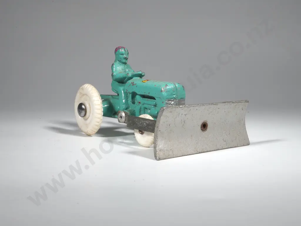 Sand Cast Blue Tractor w Blade & Driver Image 1++