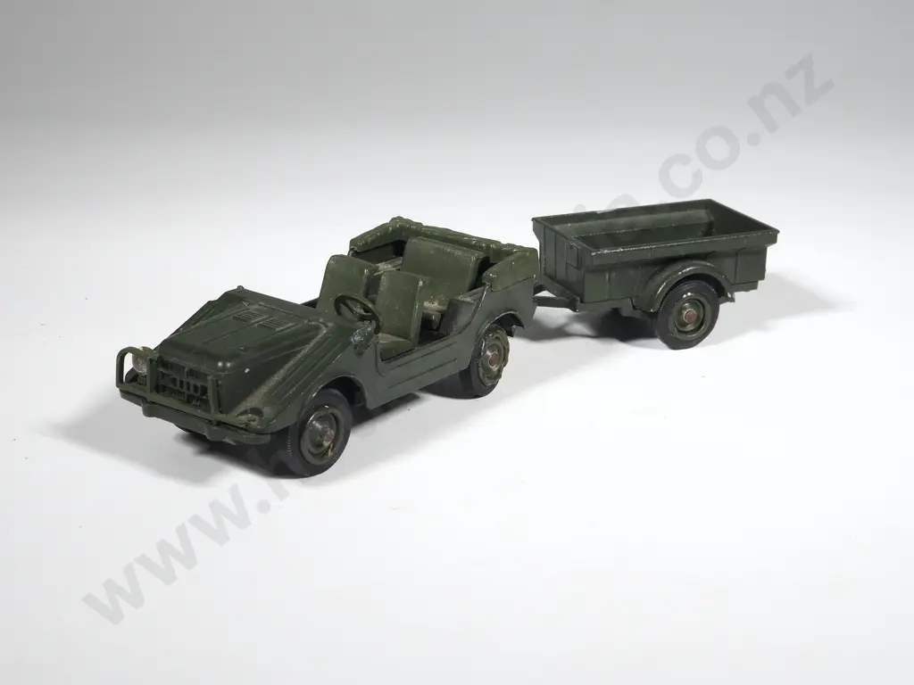 1/43 Scale Solio (France) Military Jeep Mercedes #212 w Trailer #213 Image 1++