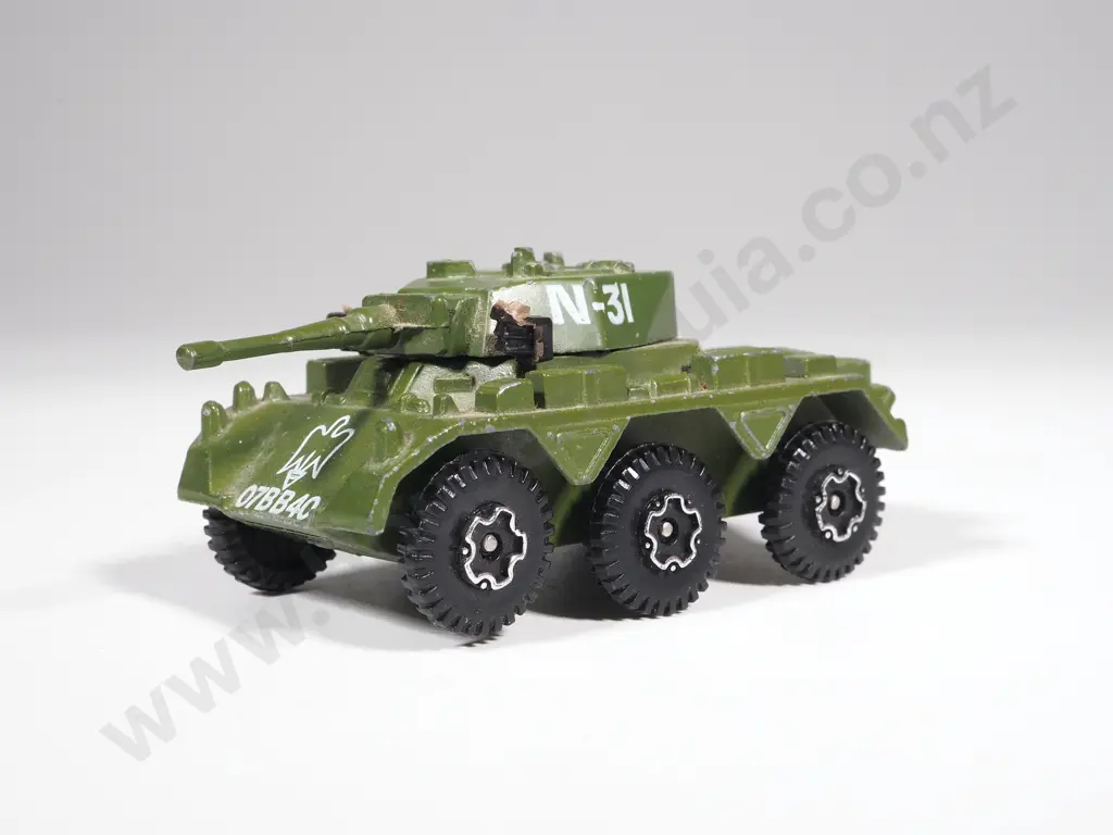 Vintage Playart Saladin MK II Green Military Die Cast Vehicle Hong Kong Image 1++