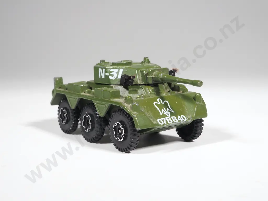 Vintage Playart Saladin MK II Green Military Die Cast Vehicle Hong Kong Image 1++