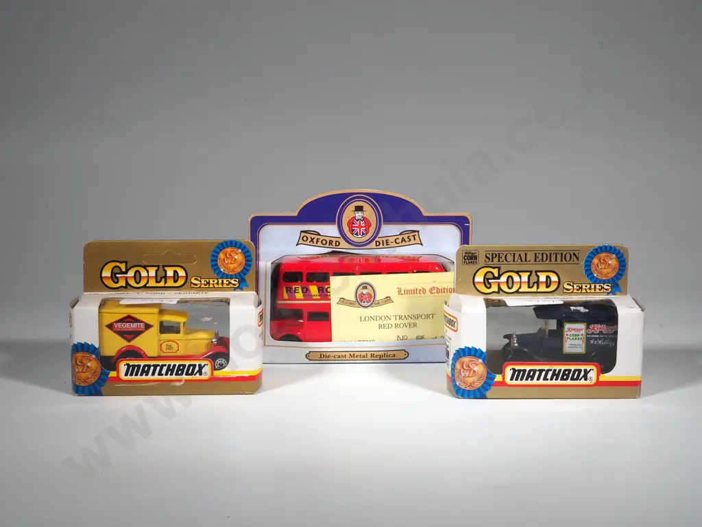 Two Matchbox Promotional Gold Series  & One Oxford Die-Cast Ltd Image 1++
