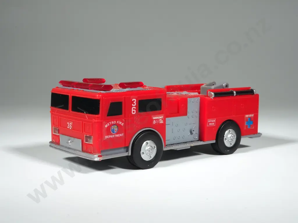 Vintage Sunrise Fire Trucks w Ladders Battery Light & Sound (Missing Ladder) Image 1++