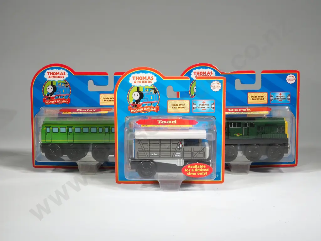 Three Thomas the Tank Items: Daisy, Derek & Toad In Original Boxes Image 1++