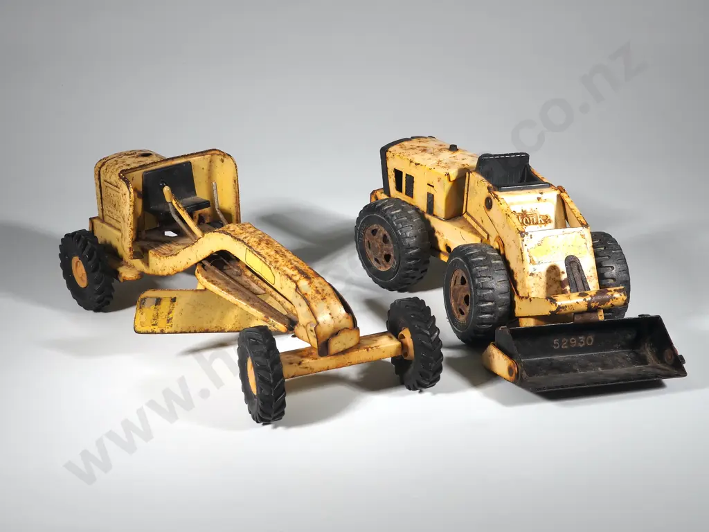 Yellow Tonka Articulated Loader 52930 & Yellow Tonka Lever Grader. Image 1++