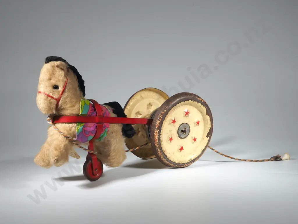 Vintage Child's Horse Pull Along Toy With Bell. PossibllyThe Gong Bell Manufacturing Co.  Image 1++