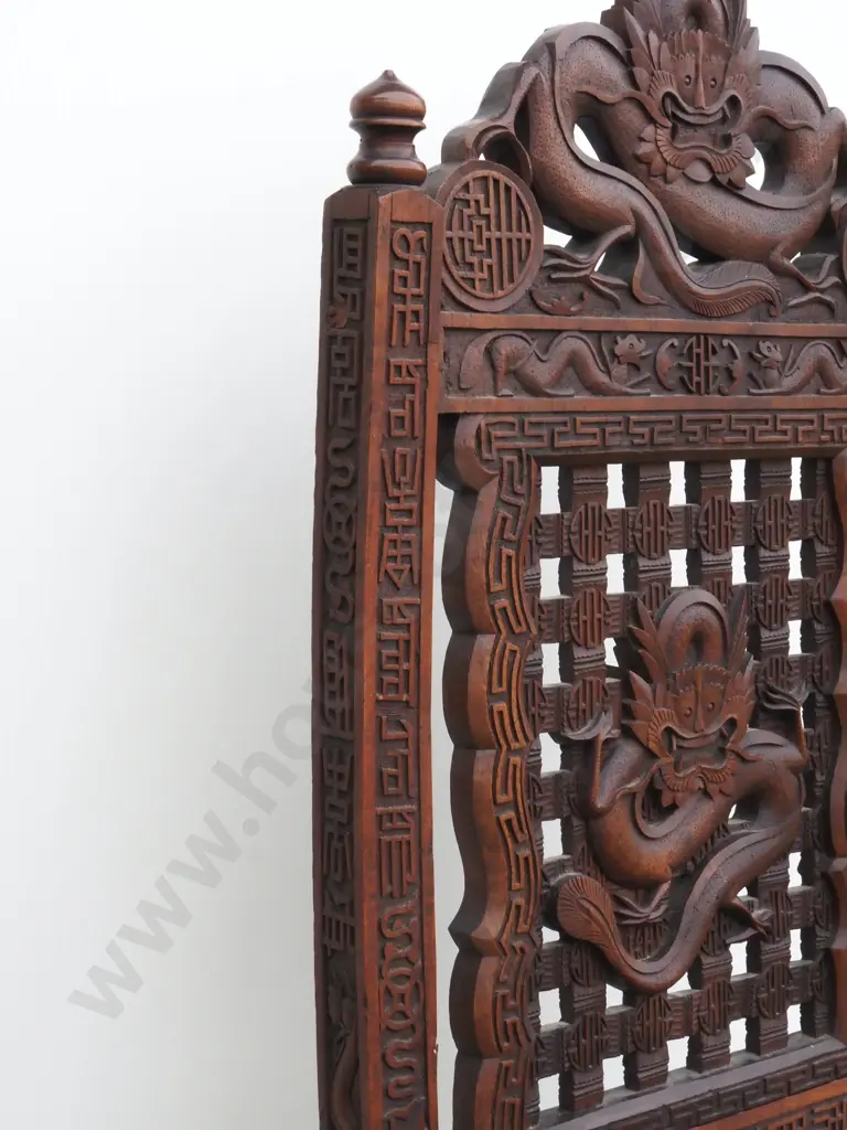 Highly Carved Chair w Dragon to Back Image 1++