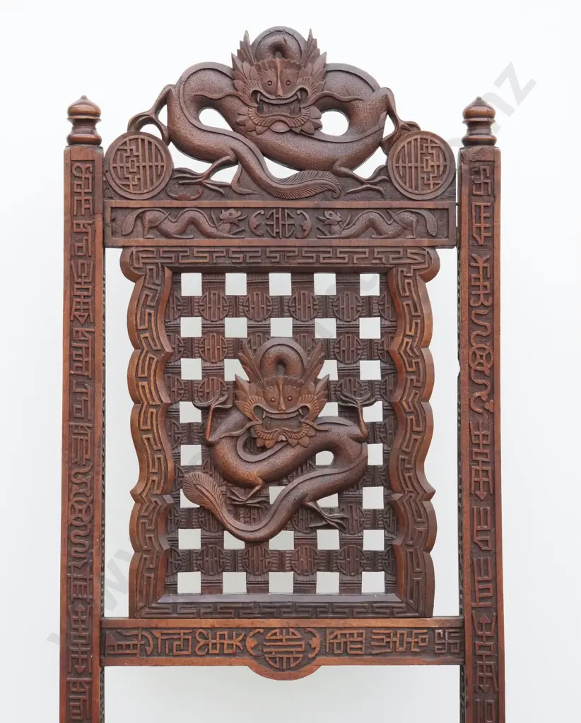 Highly Carved Chair w Dragon to Back Image 1++