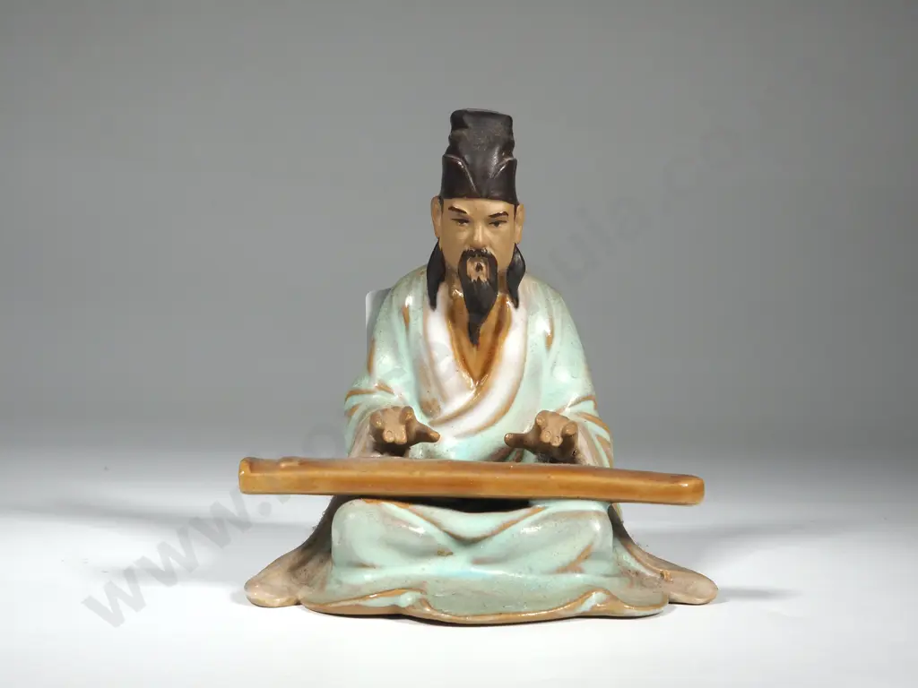 Vintage Chinese Mudman Figure Depicting a Musician Image 1++