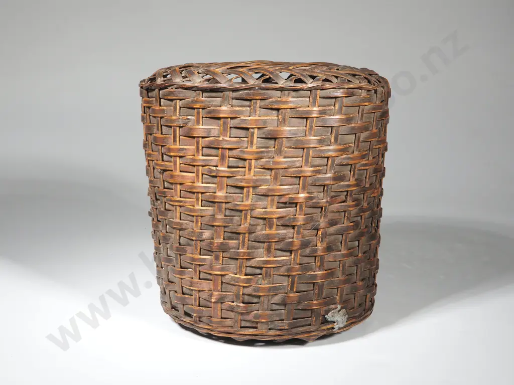 Vintage Japanese Bamboo Planter Pot Holder Image 1++