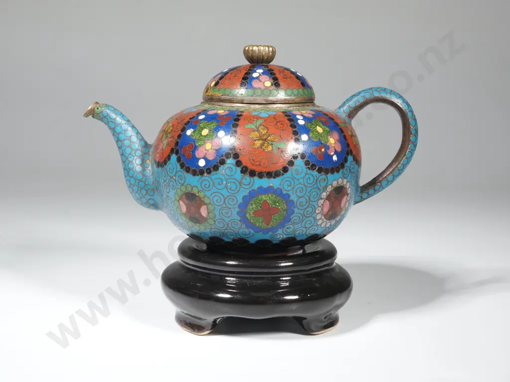 Antique Meiji Period  Gibari Cloisonne Miniature Teapot. Circa 1890 Image 1++