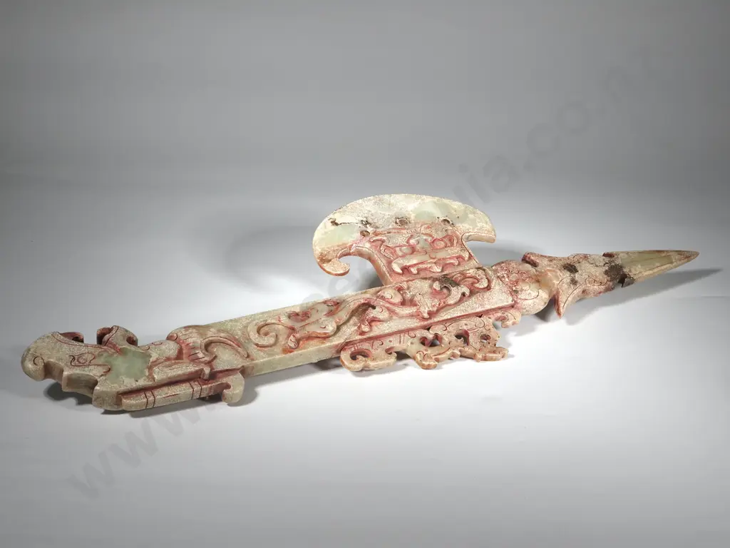 Chinese Carved Jade Rui Ceremonial Axe, A Traditional Chinese Ceremonial Object & Talisman Image 1++