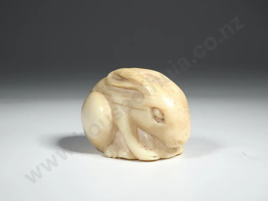 Japanese  Netsuke Hare. Signed Under Foot. Image 1++